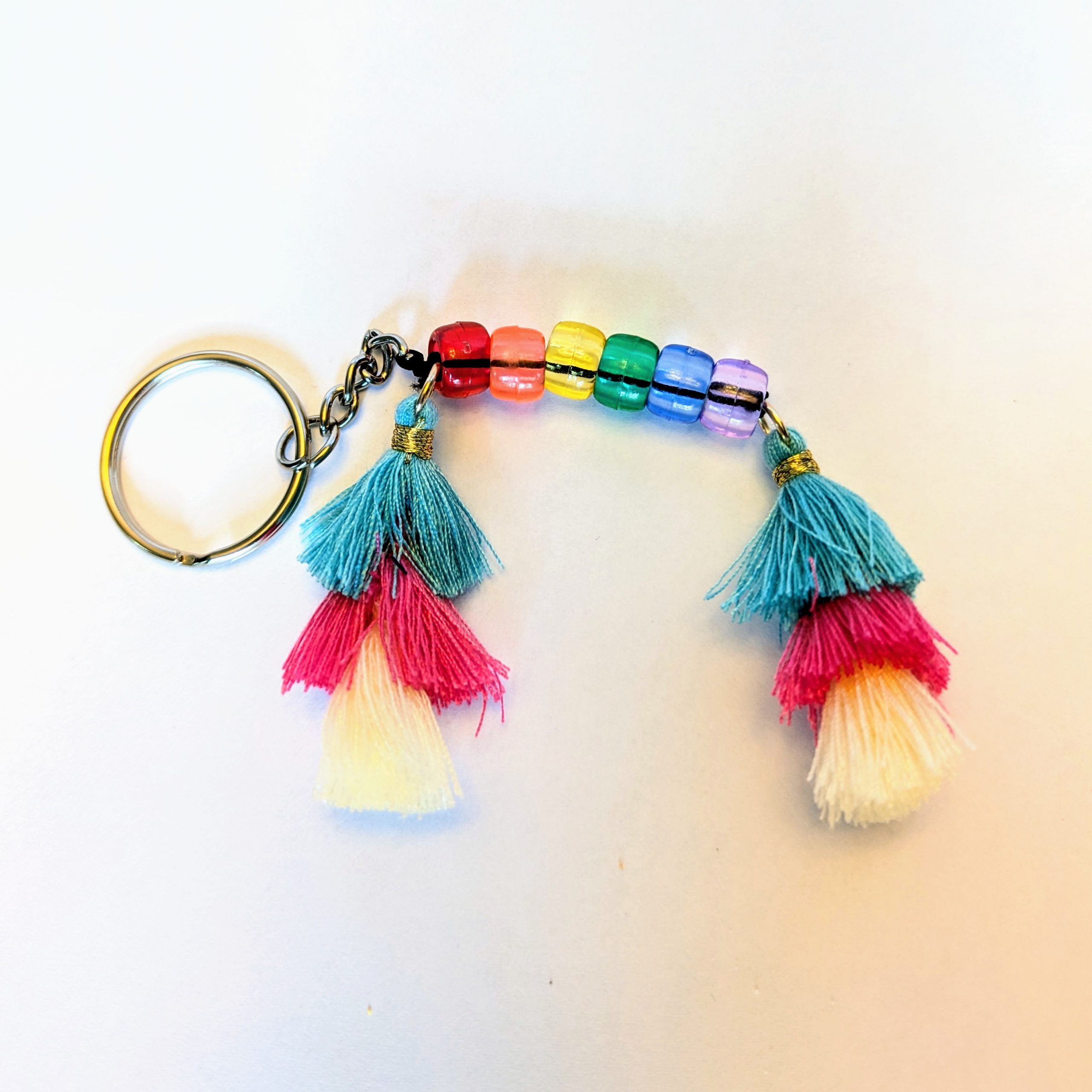 Rainbow Tassle Keychain