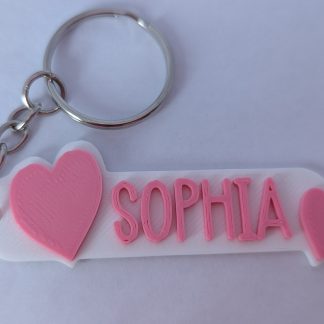 Custom heart keychain with text