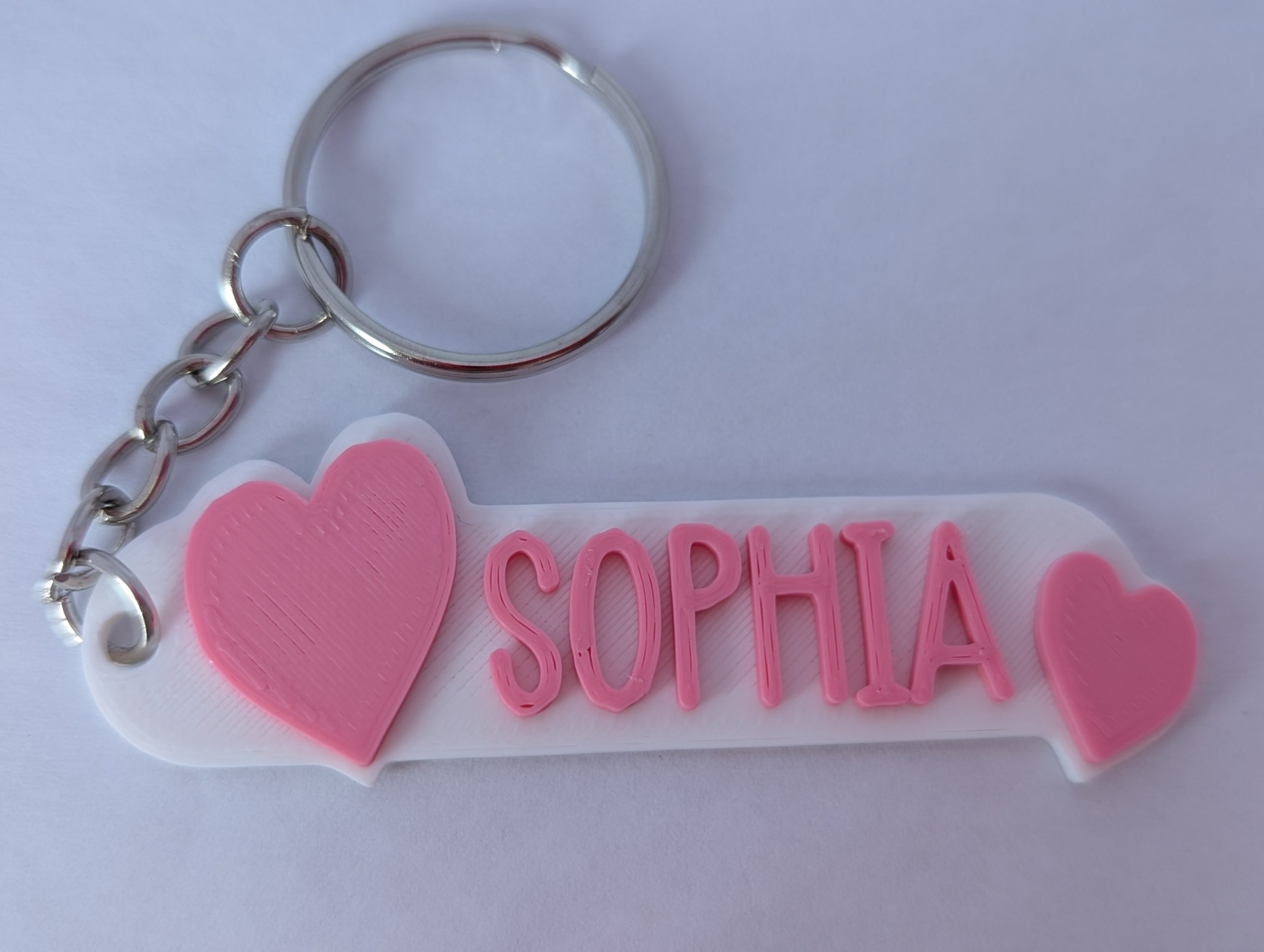Custom heart keychain with text