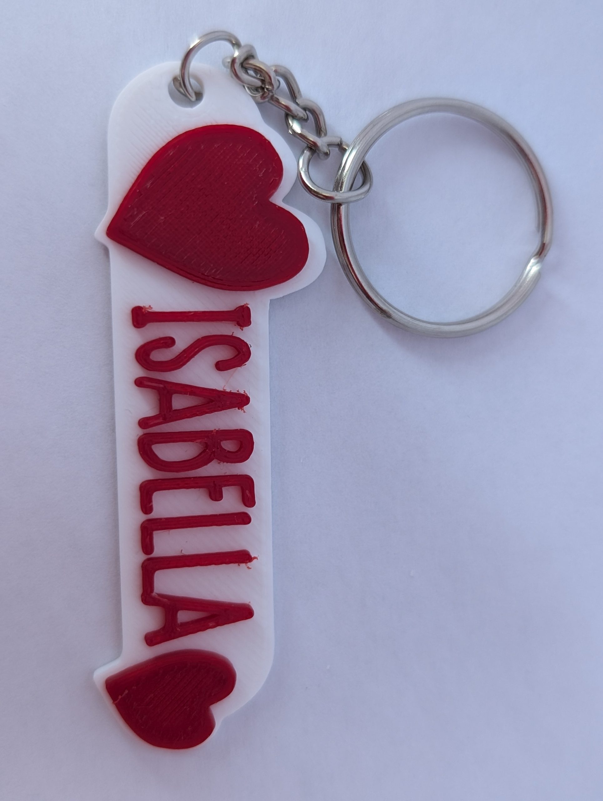 Custom heart keychain with text